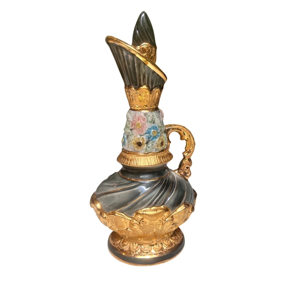 Vintage 1961 Jim Beam Decanter Regal China Floral Gold Swirl Bottle C Miller